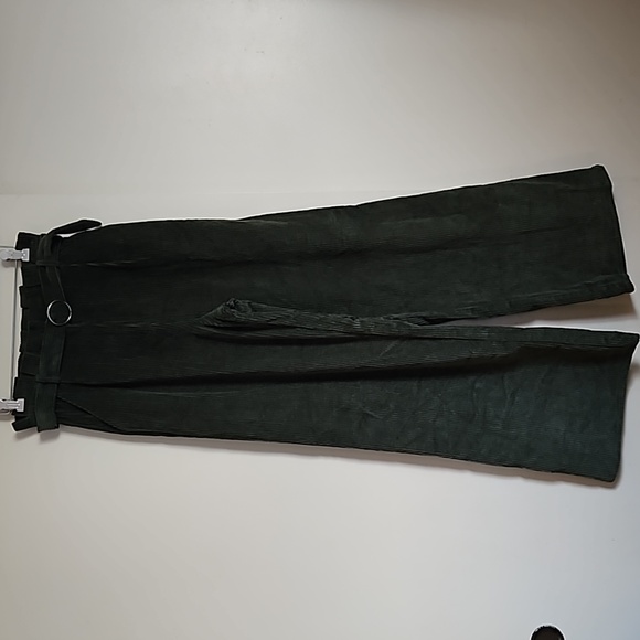 Revolve Majorelle Benedict Corduroy Pants Paperbag Belted Wide Leg Olive Small - Picture 4 of 17